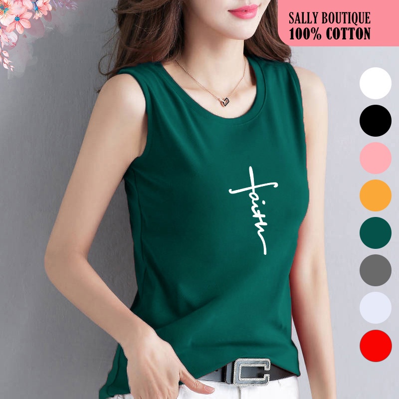 Áo thun 3 lỗ nữ Fai kết hợp với nhiều trang phục khác mặc đẹp tôn dáng, Thun cotton co giãn 4 chiều cao cấp-SALLY-SN124