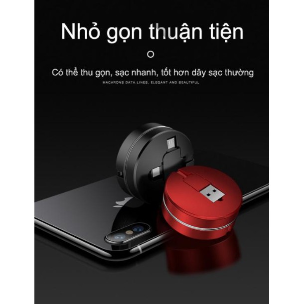 Cuộn dây sạc nhanh 3 trong 1 đa năng - Toro House 😍🥰