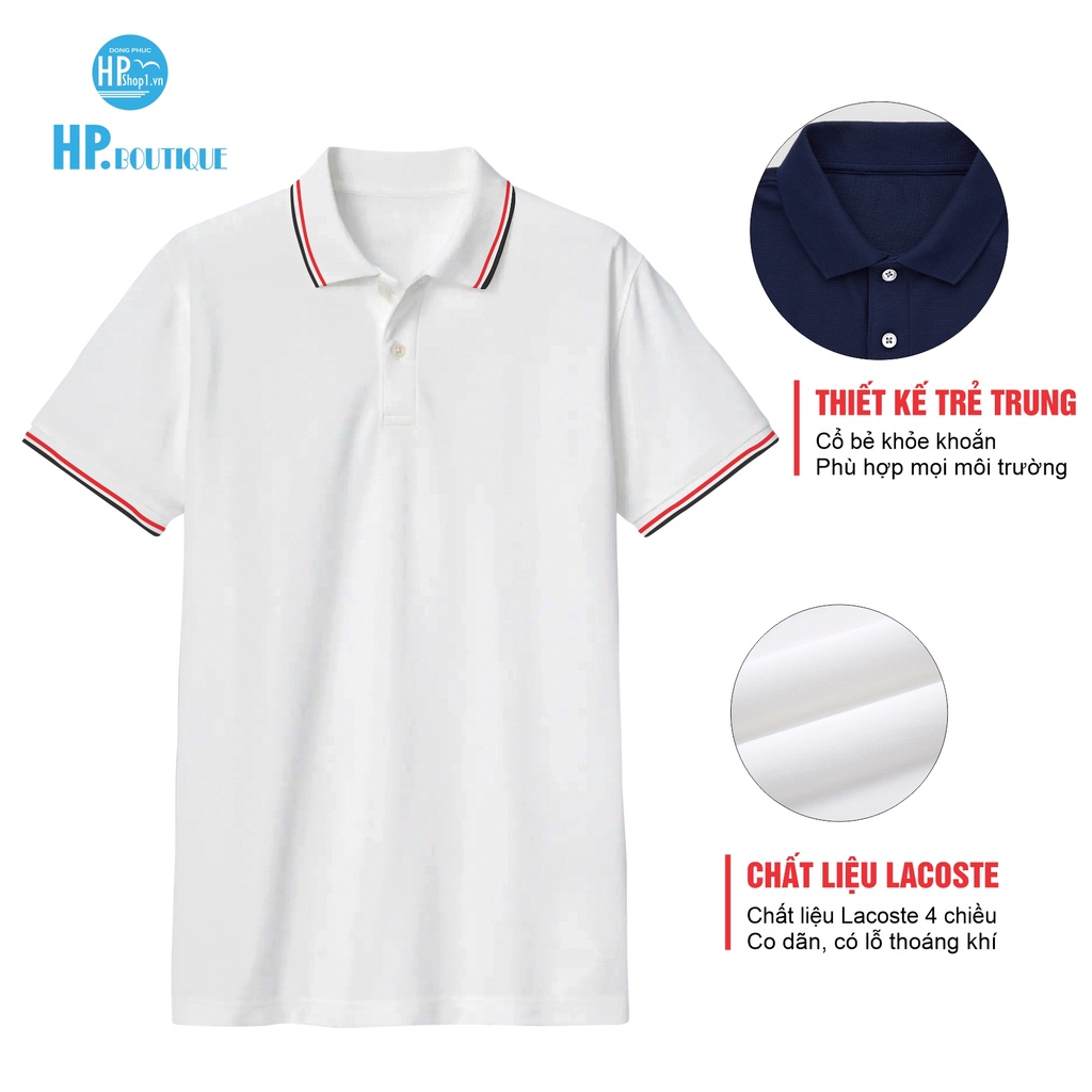 Áo polo nam HP Boutique vải trơn chất cá sấu Cotton co giãn 4 chiều, form Basic lịch sự đẳng cấp HPBOPM07
