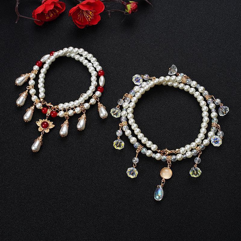 Vòng Cổ Ngọc Trai Giả Cao Cổ Hình Giọt Nước Phụ Kiện Quần Áo Cổ Điển Trung Quốc