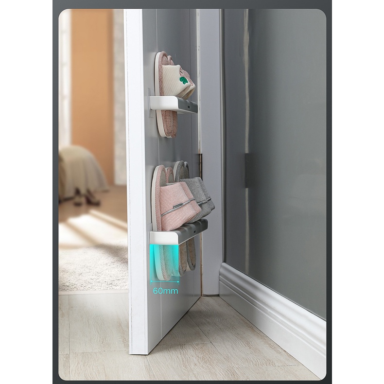 Kệ Để Giày Dép Thanh Phơi Treo Khăn Đa Năng Dán Tường Không Cần Khoan Vít Hiện Đại Chất liệu Nhựa Cao Cấp ABS