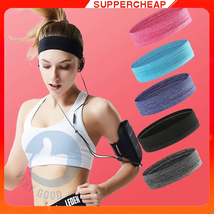 Băng đô thể thao cài đầu headband cotton đeo trán thấm mồ hôi chống trượt co giãn thời trang bản 5cm BD1supper