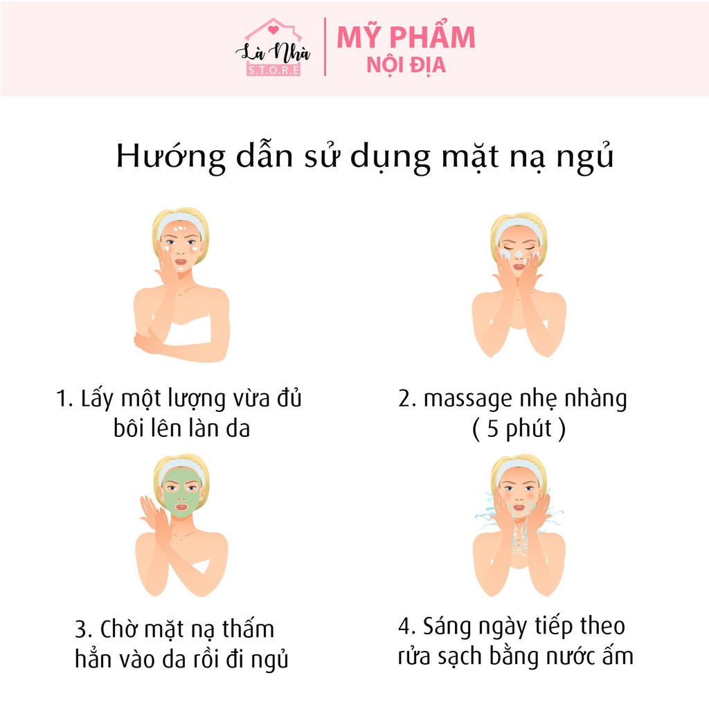 Mặt Nạ Ngủ Tảo Biển LaiKou Bịch 20 Gói Nhỏ Chính Hãng