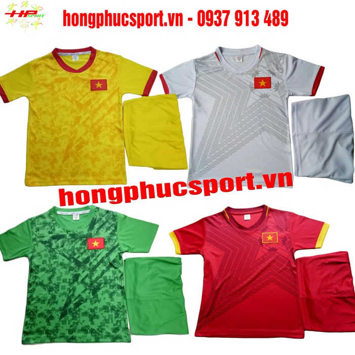 [SALE SỐC] áo bóng đá - bộ đồ đá banh trẻ em đội tuyển Việt Nam thun lạnh cao cấp mẫu mới