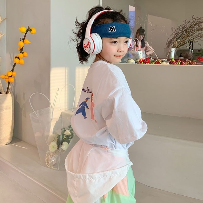 Áo Thun Cotton Tay Ngắn In Họa Tiết Hoạt Hình Phong Cách Hàn Quốc Thời Trang 2022 Cho Bé Gái