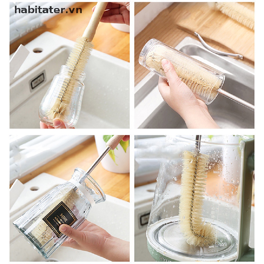 Cọ Cán Gỗ Vệ Sinh Bình Thủy Tinh
