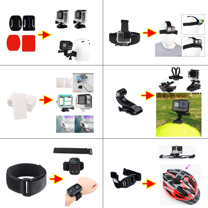 PULUZ Bộ Phụ Kiện 50 Trong 1 Cho Gopro Hero9 Black Hero8 Hero7 6 5 5 Ses 4 Sesion 4 3 + 3 2 1 Dji Osmo