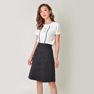 Áo công sở thời trang Eden phối phụ kiện - ASM033