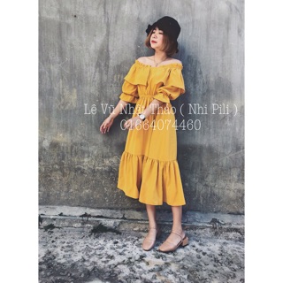 Đầm trễ vai bèo thiết kế