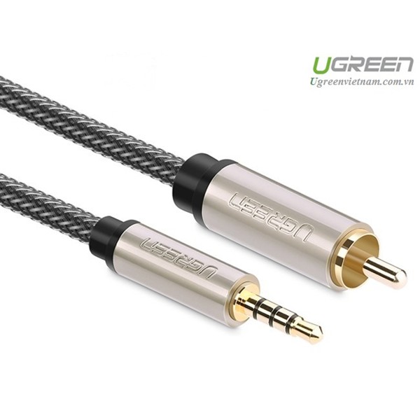 Ugreen 10601 0.5M,10602 1m,10603 1,5m,10604 2m.10605 3m màu xám đen cáp 3.5mm