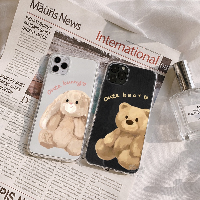 Ốp Điện Thoại Hình Gấu Thỏ Dễ Thương Chống Sốc Cho Iphone 13 Pro 11 Pro Max Xr 6s 7 8 Plus 12 Mini 14 Pro Xs Max