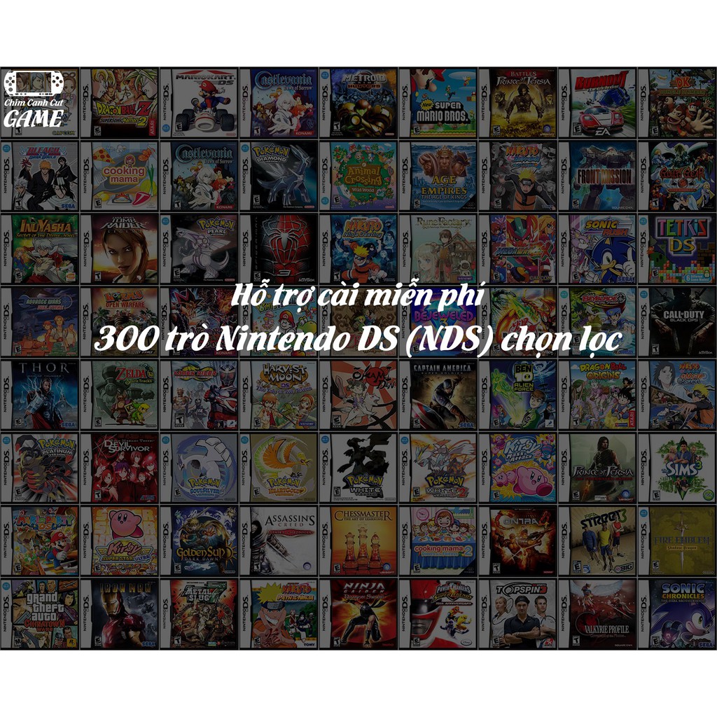 Máy Nintendo DSi LL (Đủ phụ kiện, Cài sẵn Game)