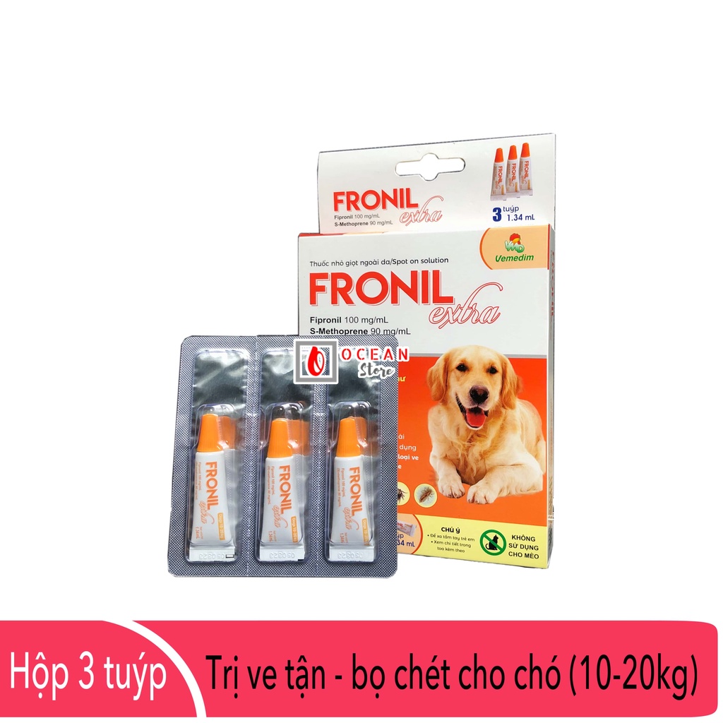 Thuốc nhỏ gáy dành cho chó Fronil extra Vemedim, Nhỏ gáy thế hệ mới tác dụng nhanh kéo dài - 1 Tuýp