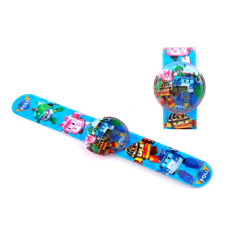 Đồng hồ điện tử họa tiết ngựa Pony Robocar Poli dễ thương cho bé