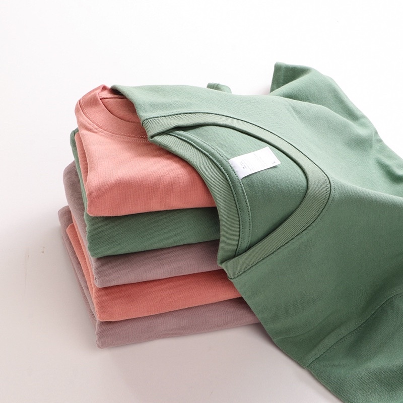 Áo Phông Trơn Cotton không cổ DUDE Tee tay ngắn fullsize 40-100kg