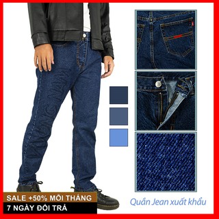 Quần jean nam chất bò trung niên trơn đẹp ống suông cao cấp big size VN29D