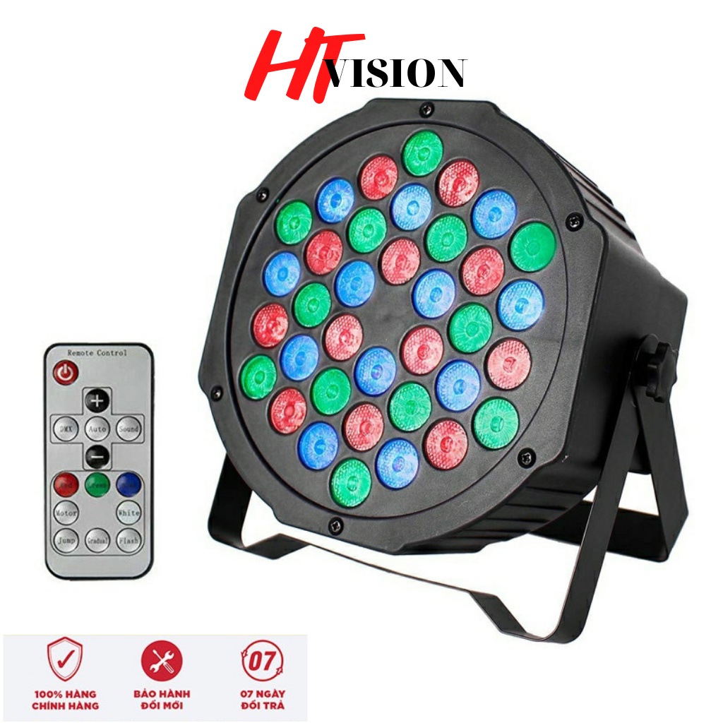 Đèn led sân khấu Flat Par Light 36 Led có remote điều khiển từ xa-freeship- cảm ứng âm thanh