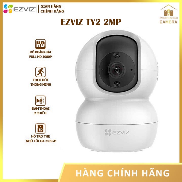 [Bảo Hành 2 Năm] Camera IP Wifi EZVIZ TY2 2MP - Phát Hiện Chuyển Động, Tích Hợp Mic Và Loa, Hồng Ngoại 10m | BigBuy360 - bigbuy360.vn