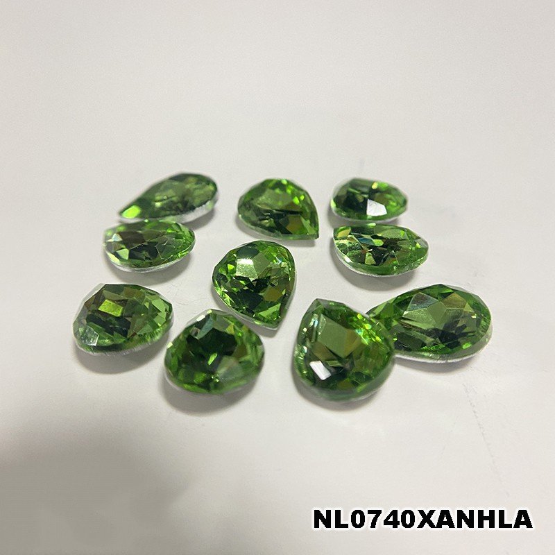 1 hạt pha lê nhựa 10*14mm nguyên liệu làm trâm làm trang sức cổ trang cosplay cổ phục