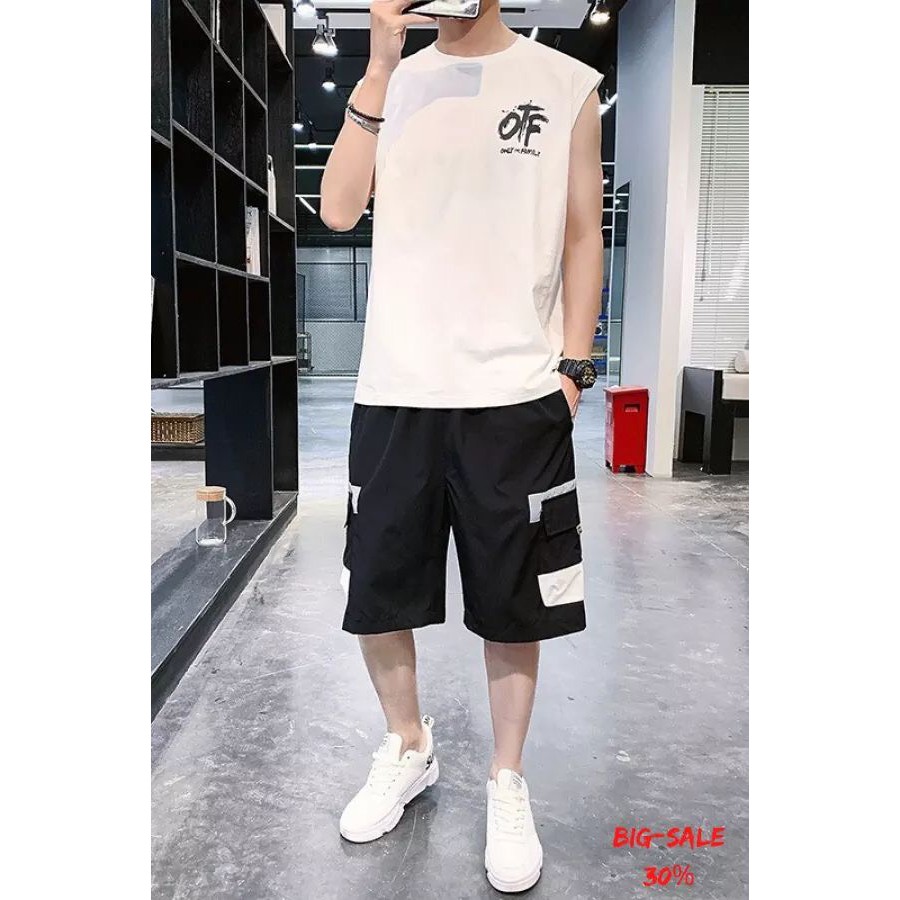 Bộ thể thao thời trang unisex phong cách oversize CÁ TÍNH OFF cực mát cặp đôi nam nữ tay lỡ mùa hè hàn quốc form rộng