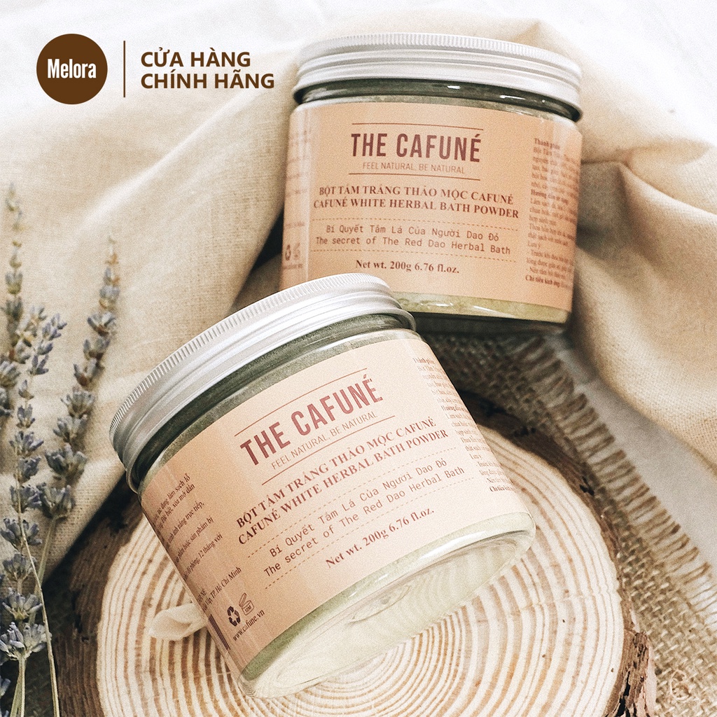Bột tắm trắng thảo mộc chính hãng Cafuné 200g - Thành phần thảo mộc tự nhiên 100% Giúp dưỡng trắng mịn và sáng da