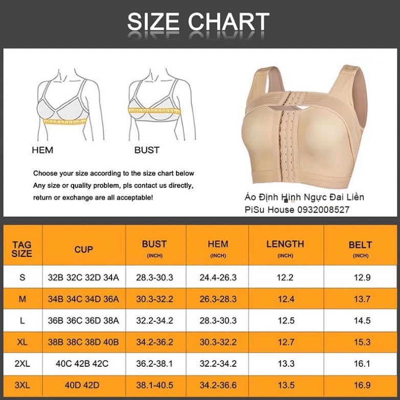 Áo Gen Định Hình Nâng Ngực Sau Phẫu Thuật Đai Liền