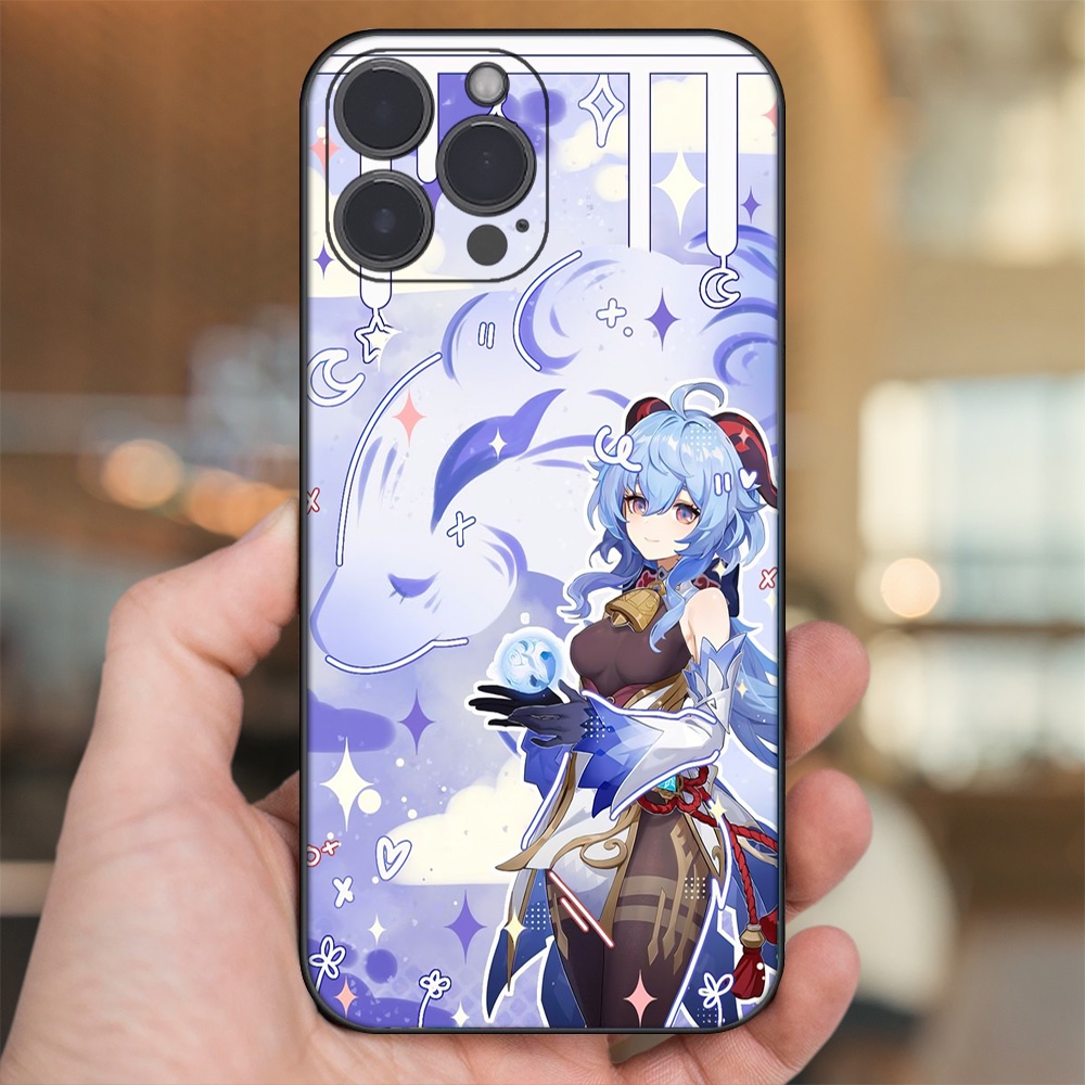 Ốp lưng iPhone 13 Pro Max dẻo đen cạnh vuông in hình Ganyu Genshin Impact