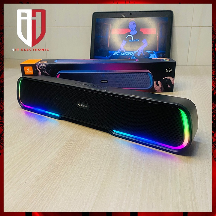 Loa bluetooth soundlbar Kisonli Led-913 máy tính nghe nhạc led RGB loa vi tính bass mạnh