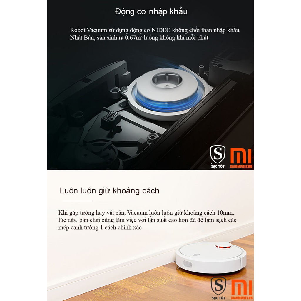 [Mã ELHA22 giảm 6% đơn 300K] (Hãng Phân Phối) Robot Hút Bụi Xiaomi Mi Vacuum cảm biến LSD