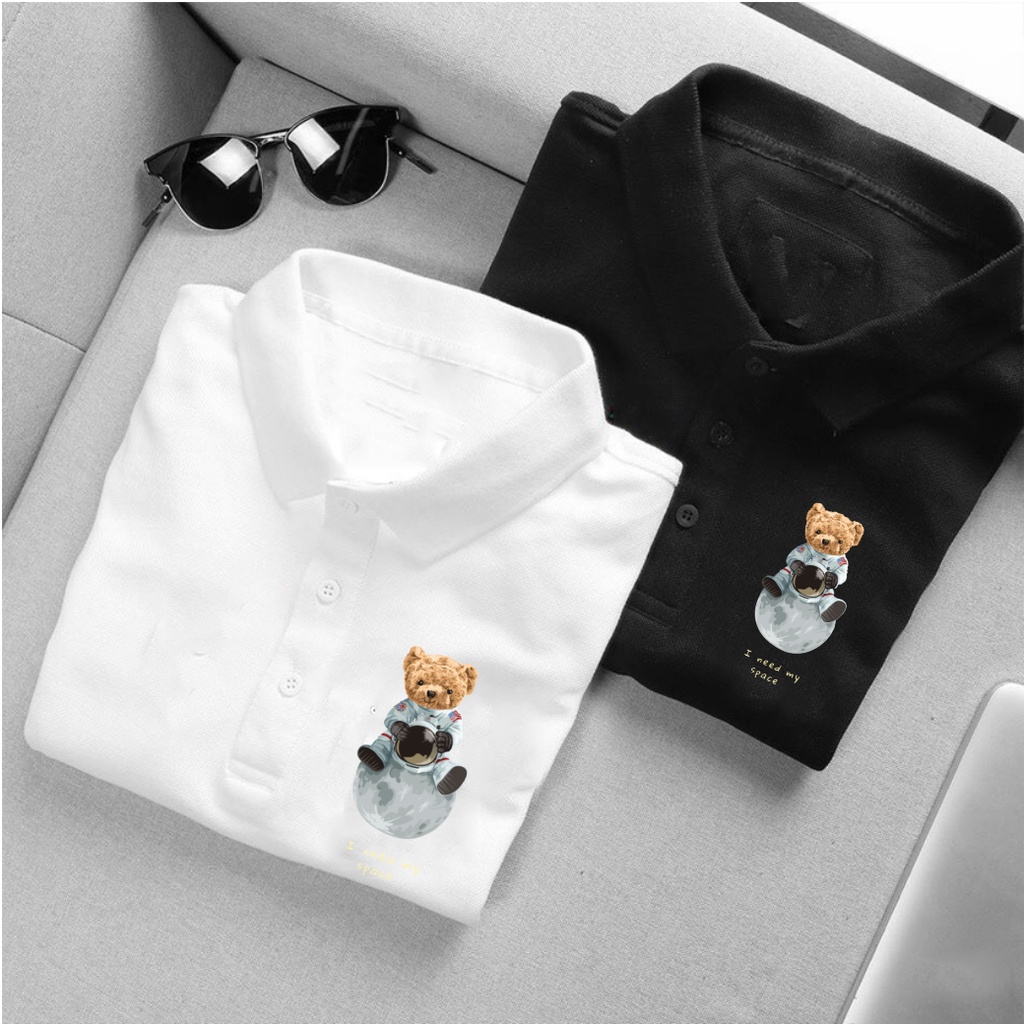 Áo polo nam , cổ dệt bo len , hình in sắc nét ,áo thun nam có cổ tay ngắn thanh lịch POLO  Teedy Space- Soha Clothing