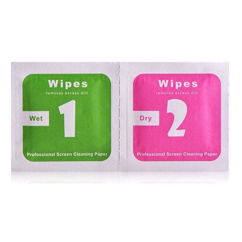 Giấy lau 1 và 2,miếng lấy bụi dùng vệ sinh màn hình điện thoại