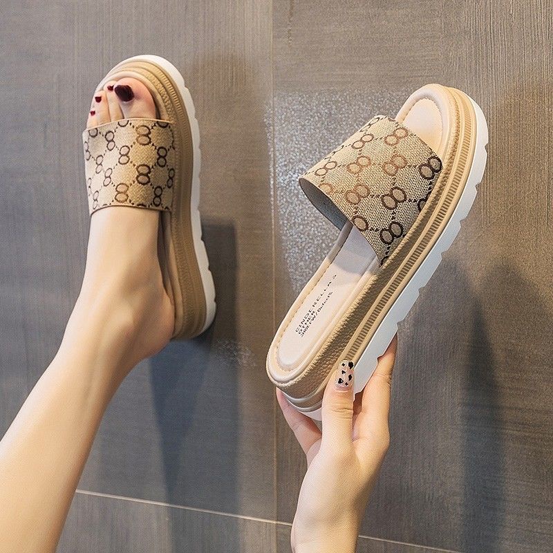 Dép Quai Ngang Đế Dày Thời Trang Mùa Hè Hàn Quốc Cho Nữ