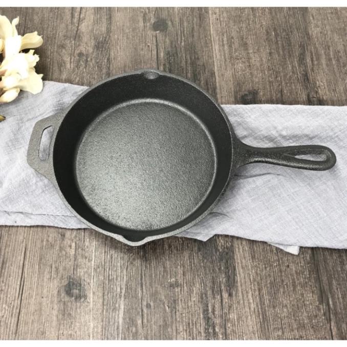 Chảo Gang Thô Đúc Thủ Công Kiểu Nhật Nguyên Khối Size 16/20/26/30cm Chống Dính Tự Nhiên Không Phủ Dùng Được Bếp Từ