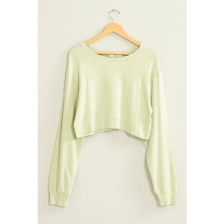 Áo croptop DOUBLE ZERO cổ tay và vạt có bo thun