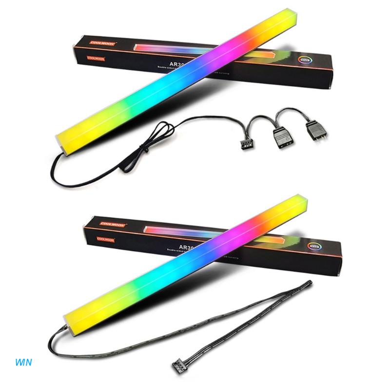 Thanh đèn LED RGB hai mặt từ tính 4pin và 5V 3pin chuyên dụng cho PC