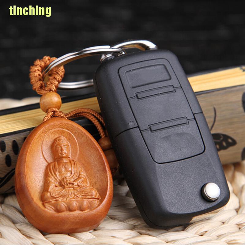 Móc Khóa Gỗ Khắc Hình Phật Độc Đáo