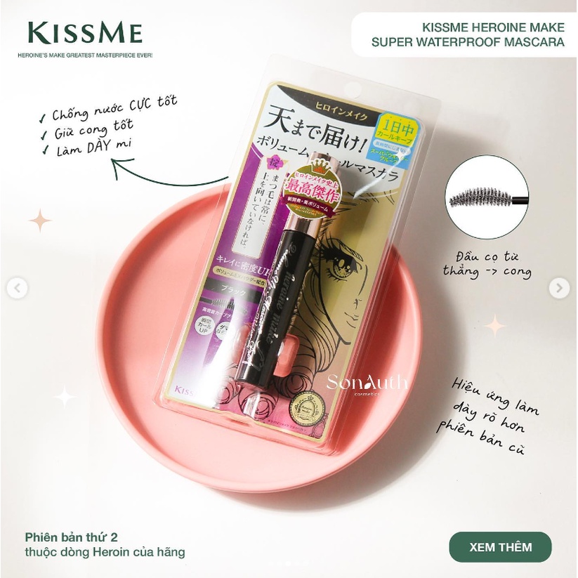 Chuốt mi KissMe Herone Make Super Water Proof Mascara