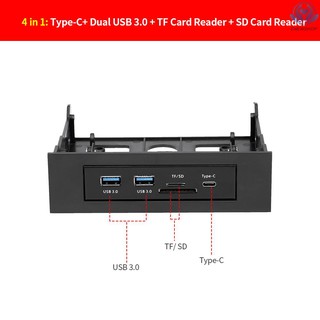 【enew】Multifunctional Extended CD Driver Panel 5.25/3.5'' Floppy Front Panel with Type-C Dual USB3.0 Ports SD TF Card Slot