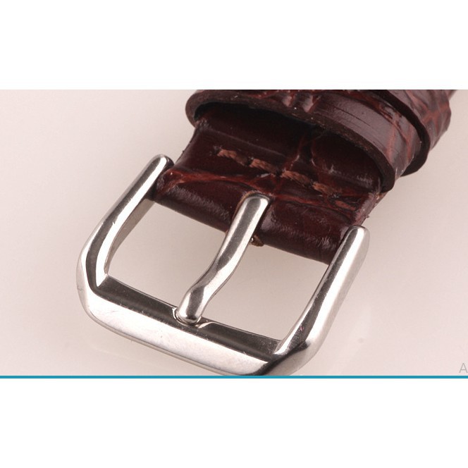 Dây da đồng hồ cao cấp Aono cỡ 22mm màu nâu cá sấu