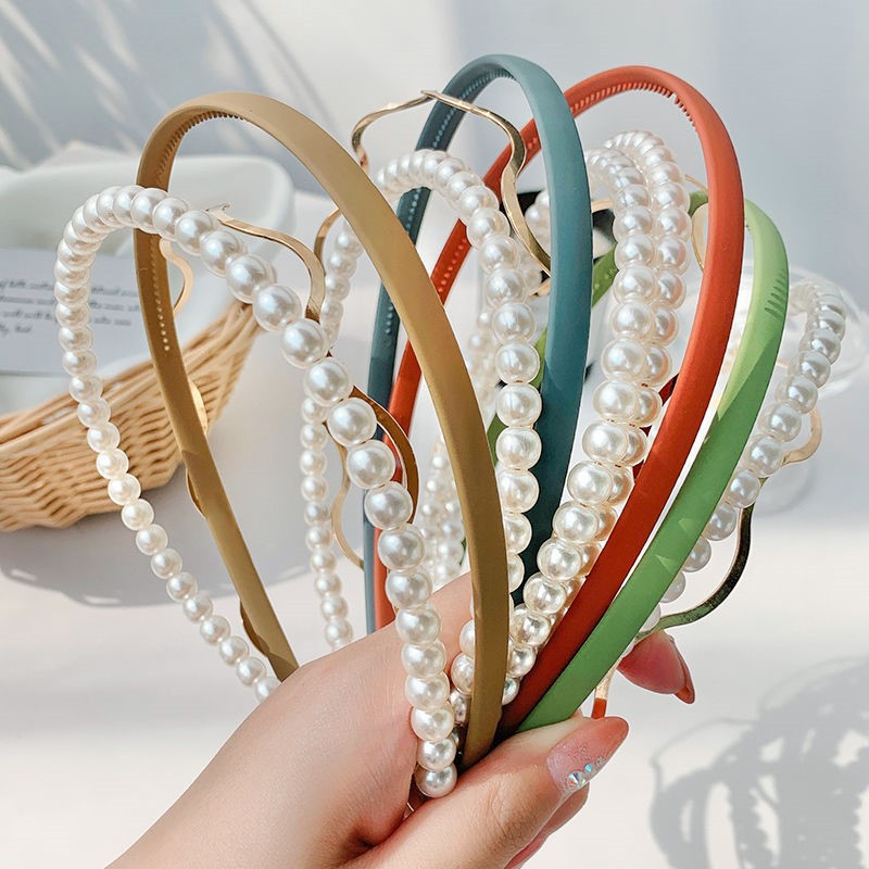 Bộ 3 cài tóc đính ngọc trai kiểu dáng xinh xắn dành cho nữ （Hairband）