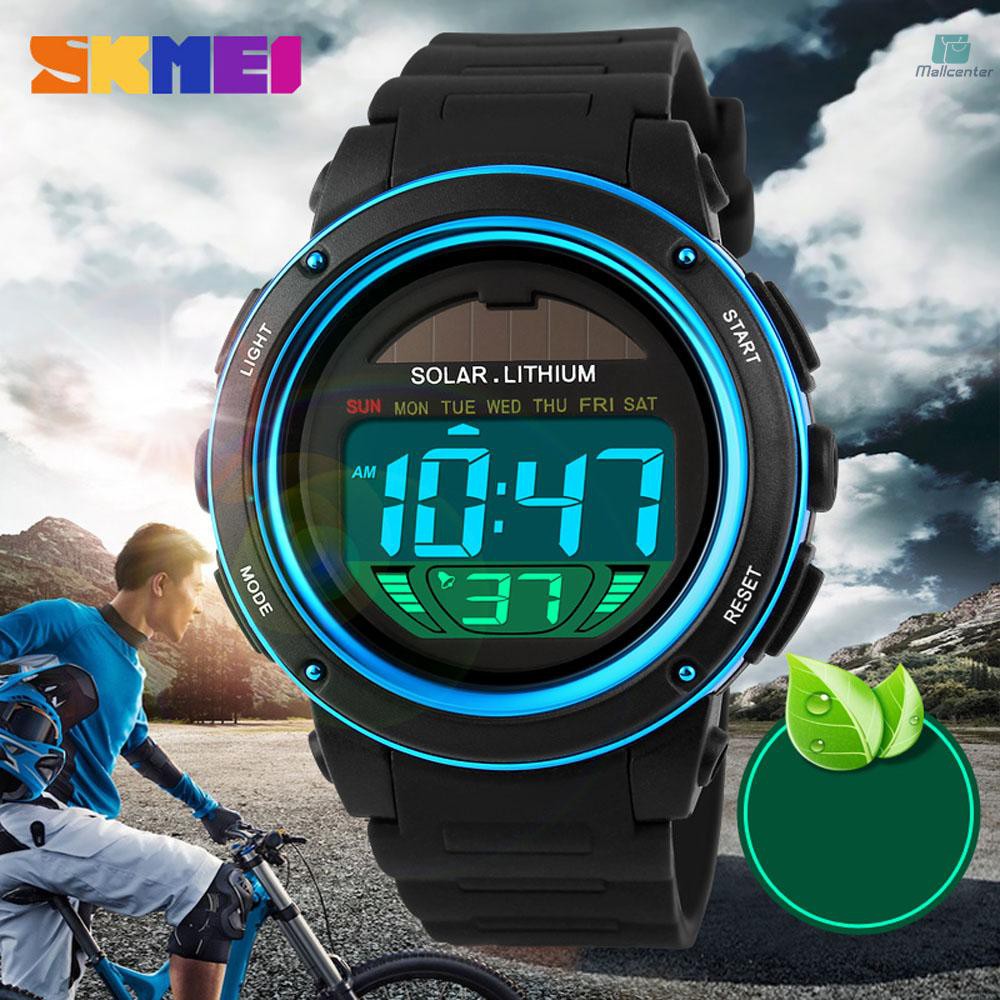 Đồng hồ đeo tay kỹ thuật số thương hiệu SKMEI chạy bằng năng lượng mặt trời chống thấm nước 5ATM đa năng cho nam nữ