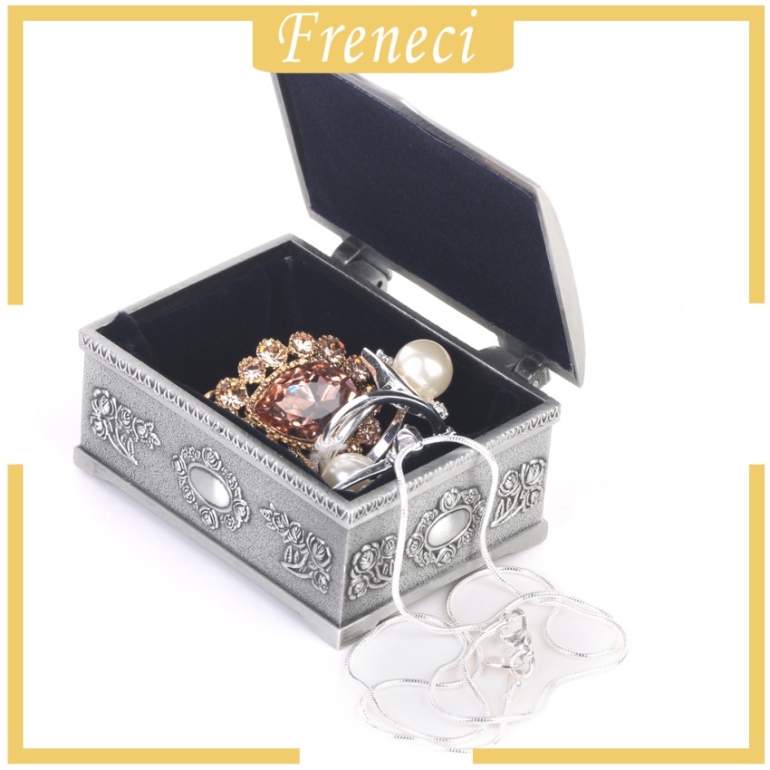 Hộp Thiếc Đựng Trang Sức Hình Ngực Kho Báu Phong Cách Vintage