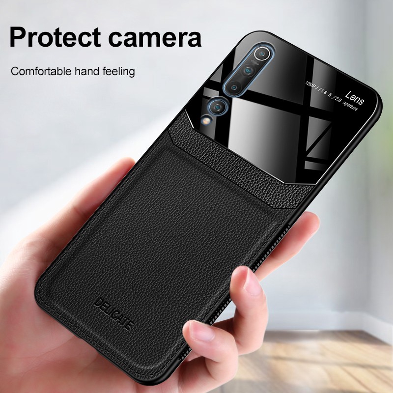 Ốp điện thoại bằng da bảo vệ camera kiểu doanh nhân cho Xiaomi Mi 10 Pro 5G 8 9 CC9 Pro Max 2