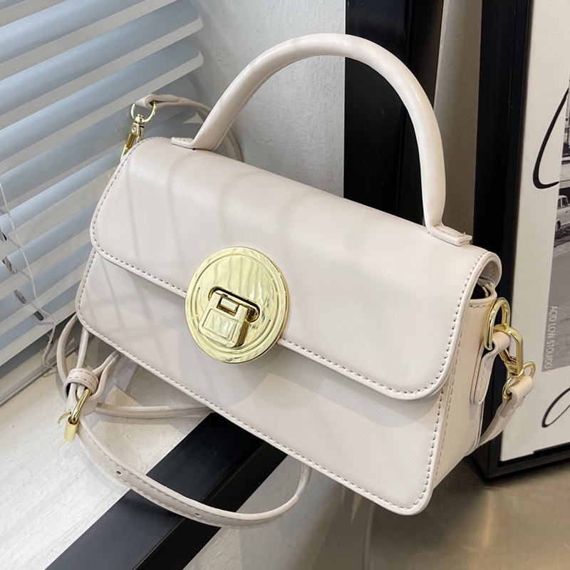 IELGY Túi Đeo Chéo Dáng Vuông Nhỏ Màu Đen Có Khóa Thời Trang Cho Nữ