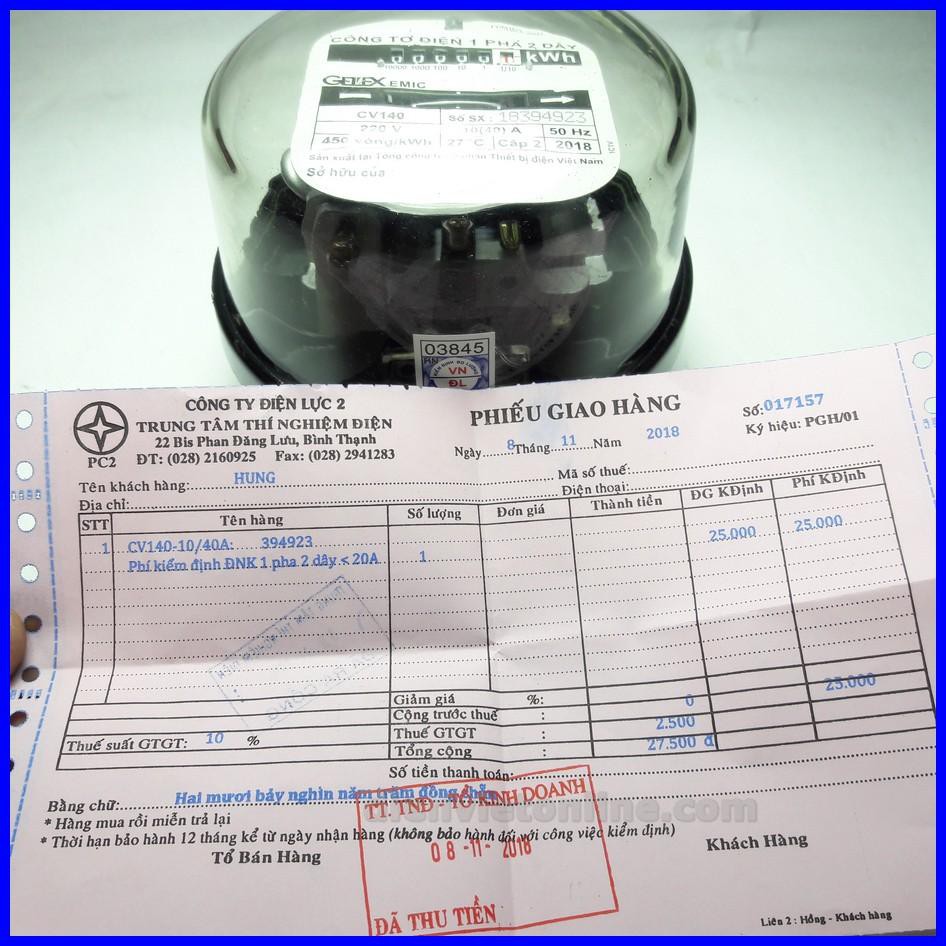 Công tơ điện, đồng hồ điện 1 pha 2 dây 10(40)A cao cấp Emic