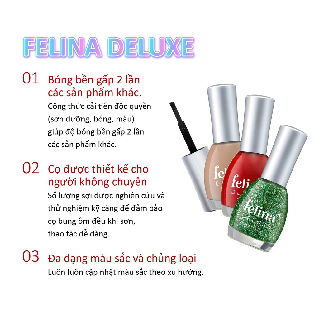 Sơn Móng Tay Felina Deluxe 16ml - Màu sắc đa dạng