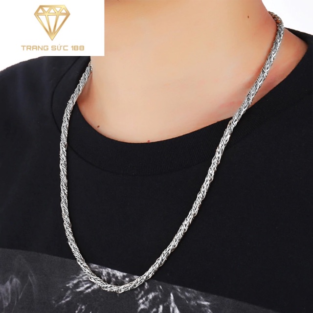 Dây chuyền inox nam xoắn đơn giản DD026