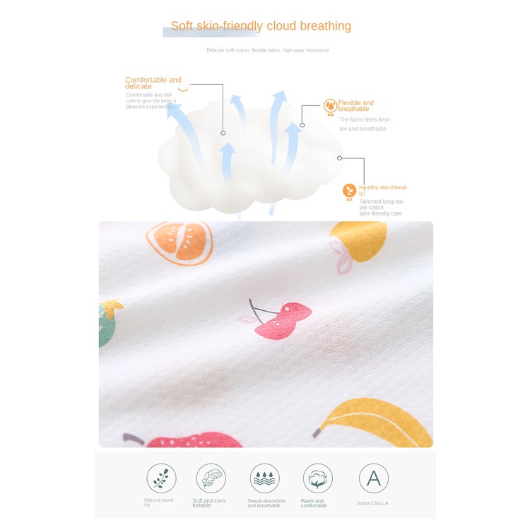 Bộ Áo Liền Quần Tam Giác Vải Cotton Mỏng In Hoạt Hình Dễ Thương Cho Bé Trai Gái 0-24 Tháng Tuổi