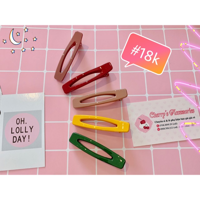 Kẹp mỏ vịt màu bóng tone màu trầm