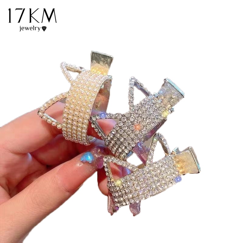 Kẹp tóc đuôi ngựa 17KM đính pha lê thời trang phong cách Hàn Quốc